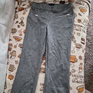 Ann Taylor Womens Gray dress Pants with Zipper Accents